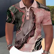 Polo Masculino De Luxo Camiseta 3D Colorido Impresso Moda Roupas Masculinas Designer Rua Manga Curta Camisa Oversized E