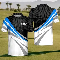 Divertido Colorido Padrão De Golfe Camisa Polo Para Homens Listra Grade Impressão 3D Camisetas Verão Casual Rua Manga Cu