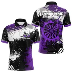 Tendência Dardos Gráfico Polo Camisa Moda Verão Manga Curta Nome Personalizado Uniformes Da Equipe Camisas Legal Streetw