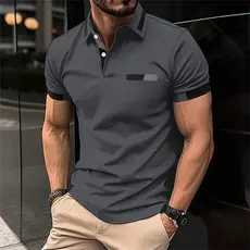 Camiseta Esportiva casual De fitness Masculina , Camisa Polo Elástica De Manga Curta Para Academia , Corrida , top De La