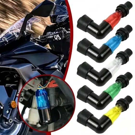 Tampa Cachimbo De Vela De Ignição Universal Com Luz Led Moto Ybr Titan Honda Cg 125 150 160 Fazer
