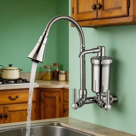 Torneira Filtradora Gourmet Parede Preto Fosco Bica Flexível 360° Dupla Saída Água Purificada Instalação Fácil