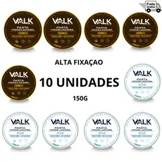 Kit 10 Pomadas Valk 150g Efeito Brilho Barbearia Atacado Fixação Forte