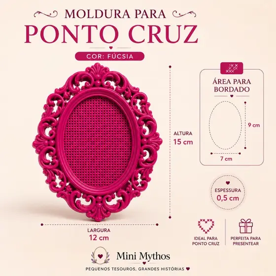 Bastidor para Bordado Ponto Cruz Moldura Ornamental Presente Criativo