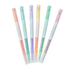 Caneta Marca Texto Ponta Dupla Fluorescente 6 Cores com estojo