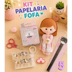 KIT PApELARIA FOFA KAWAII N 5 - KIT pONTO CRUZ MARCA PAGINA TESOURA REGUA