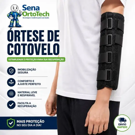 Órtese Imobilizadora de Cotovelo Bilateral e Tecido Respirável para Recuperação Pós-Operatória e Fratura