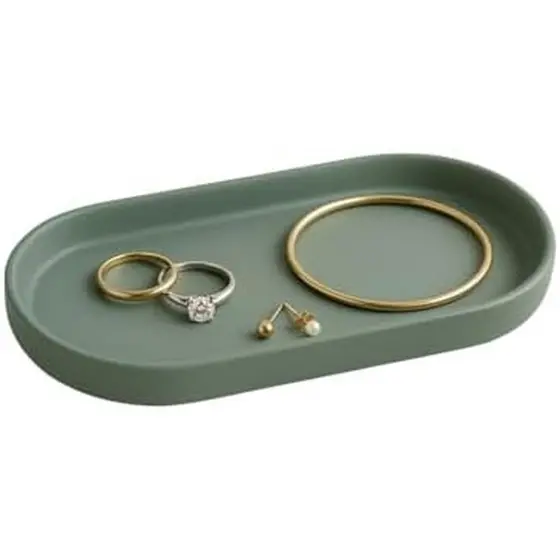 Bandeja De Joias De Cerâmica – Vaidade Oval Para Anéis , Brincos , Pulseiras Porta Bugigangas Decorativas Minimalistas C