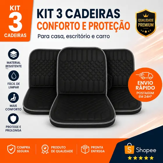 Kit 3 Massageadores Relax Barber Massageador para Cadeira de Barbeiro com Vibração Relaxante, Conforto para Barbearias