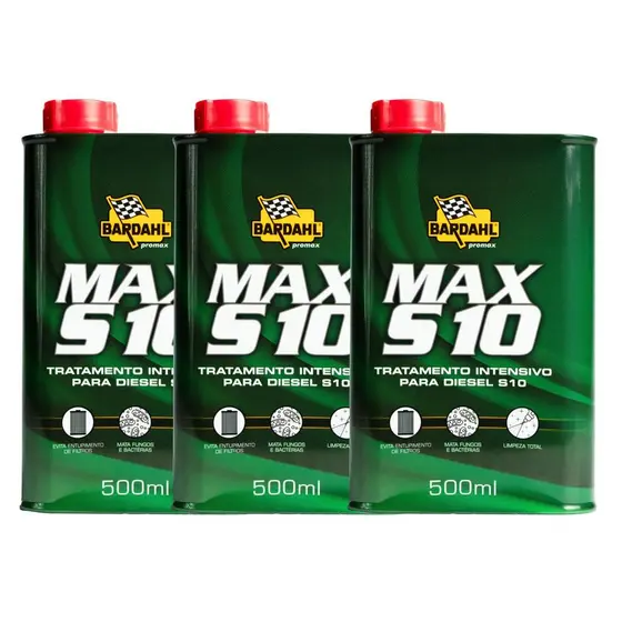 Aditivo Combustível Diesel Bardahl Max S10 500ml Kit 3 Un.