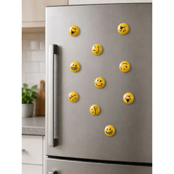 Kit de ímãs Magnéticos Emoji para Geladeira Quadro e Organização Cartela com 10 Unidades 6176