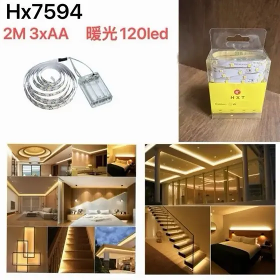 Fita de LED Branca com 120 Lâmpadas de 2 Metros Funcionamento à Bateria Cordão Mangueira Decoração Fio Casa 7595 7594