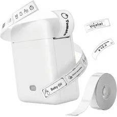 Mini Impressora Etiquetadora Bluetooth Portátil Sem Tinta Para Casa Escritório Loja Pequena, 1 Rolo Papel Térmico Grátis