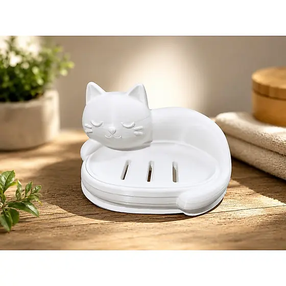 Saboneteira De Gato Porta Sabonete Banheiro Lavabo Decorativa