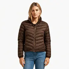 Bobojaco Feminino Modelo Puffer Com Bolsos e Sem Touca De Frio