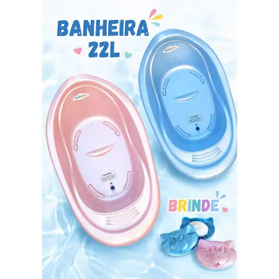 Banheira de bebe 22L Resistente Infantil Menina Menino Design Anatômico