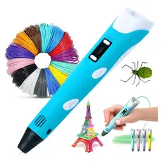 Caneta 3d Impressora Profissional Infantil Com Refil E Cabo Usb Parosprotect Azul
