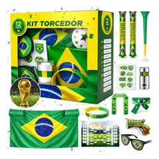 Kit Festa Copa 2026 Brasil:pulseiras E Acessórios Y Torcedor
