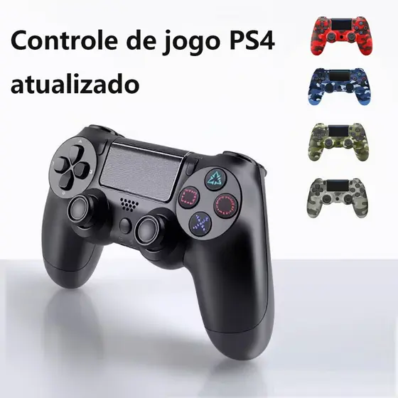 Controle USB Sem Fio  Estilo DualShock 4 para PS4, PC e Notebook | Gamepad Ergonômico com Vibração