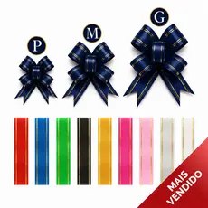 Kit com 5 e 10 Laço Fácil Mágico Para Presente - P - M - G - Diversas Cores - 3 Tamanhos