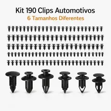 Kit 190 Peças Presilha Grampo Fixação Automotivo 6 Tamanhos Rebite Plástico Para-choque Carro Universal