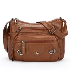 Bolsa Feminina Tiracolo e de Ombro Grande com Vários Compartimentos Leve Resistente para Dia a Dia