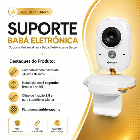 Suporte Babá Eletrônica Baby Monitor para Berço Ajustável Flexível Pratico