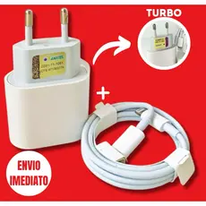 Carregador Turbo Tipo C Compatível P/ iPhone 11 12 13 14 15 Fonte 20W E Cabo Rápido Envio Imediato