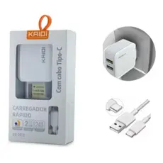 Carregador Celular Kaidi Tipo C Barato Original Atacado USB Rápido