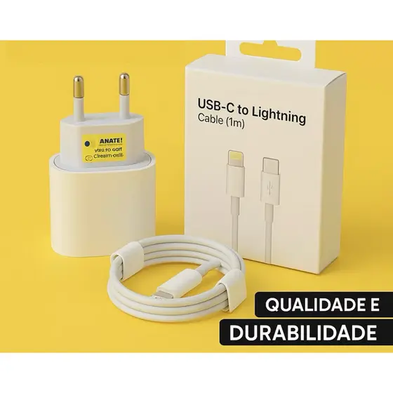 Kit 2 Carregadores Turbo Tipo C Compatível P/ iPhone 11 12 13 14 Duplo Atacado Promoção Leve 2 Fontes E 2 Cabos