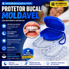 Kit 2 Moldeiras Placas Protetor Bucal Anti Bruxismo Moldável + Estojo