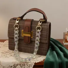 Alça De Bolsa De Acrílico Robusta , Corrente , Substituição Para Ombro (Colorido Transparente , 17.7 ")
