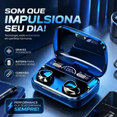 Fone de Ouvido TWS M10 Bluetooth Sem Fio Estéreo com Power Bank Integrado
