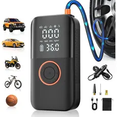 Compressor de Ar Portátil para Pneus, Bomba de Ar Sem Fio 150PSI, Alimentação Dupla 12V DC e Bateria, Bomba de Ar para P