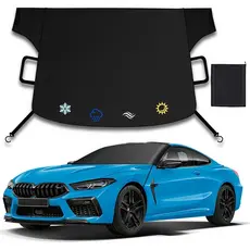 Capa para Para-brisa contra Gelo e Neve, Nova Capa de Para-brisa Reforçada para Neve, Tamanho Extra Grande (75"x45"), To