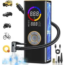 Compressor de Ar Portátil para Pneus, Bomba de Ar de 150PSI para Pneus de Carro com Luz LED, Bomba de Pneus Sem Fio com