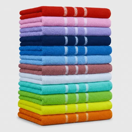Kit 10/05 Toalhas de Rosto Grande 40x70cm Felpuda 100% Algodão Macia - Heinig Textil