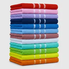 Kit 10/05 Toalhas de Rosto Grande 40x70cm Felpuda 100% Algodão Macia - Heinig Textil