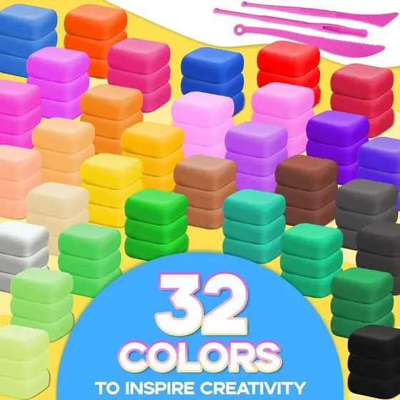 MuseLuxe Air Dry Clay-Kit De Argila De Modelagem De 96 Pacotes Com 3 Ferramentas De Escultura , Seguro E Não Tóxico , Br