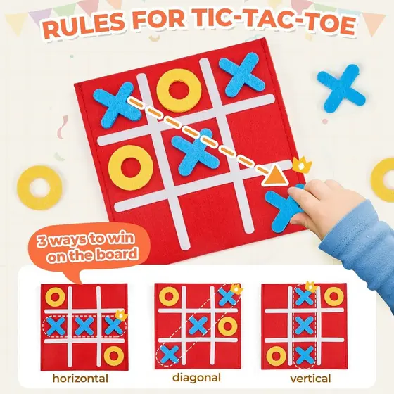 JoyCat Tic Tac Toe Mini Brinquedo De Jogo De Tabuleiro Para Crianças E Família , Lembrancinhas De Festa De Aniversário ,