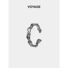 Anel Aberto VOYAGE com Textura de Meteorito, Novo Design Ajustável para Homens e Mulheres, Design de Nicho, Marca Vintag