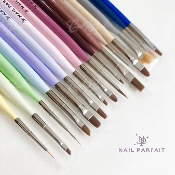 Caneta de gel para manicure Japanese Nail Parfait com pontas planas e redondas para pintura, degradê, estilo francês e p