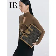 Bolsa HR Helena 2025, Nova Bolsa Tote Clássica com Monograma para Mulheres, Tamanho Pequeno, Grande Capacidade, Bolsa pa