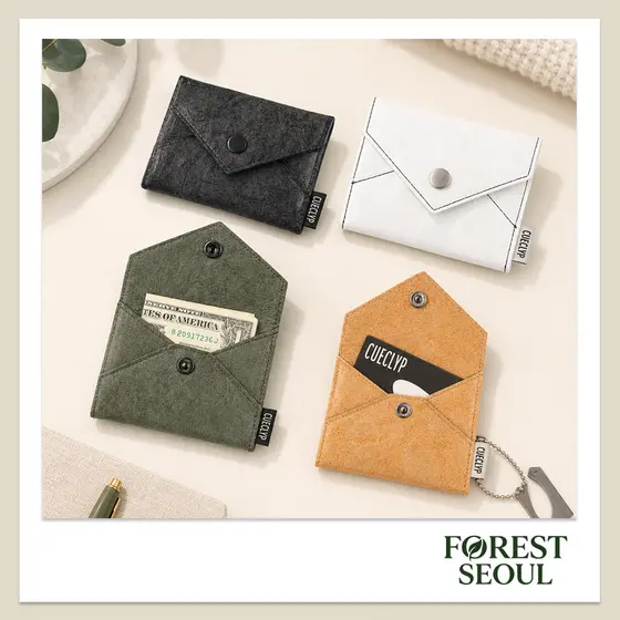 [CUECLYP] Porta-Cartões À Prova D'água Reciclado | 4 Cores Streetwear Sustentável Fabricado Na Coreia