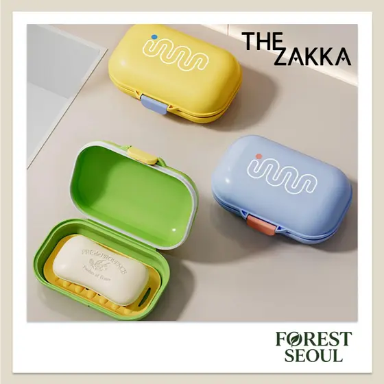 [THEZAKKA] Estojo Portátil Para Sabonete De Viagem 2 Unidades | Bandeja De Drenagem Removível Armazenamento A Seco À Pro