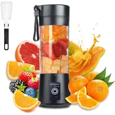 Copo Liquidificador Portátil, Mini Liquidificador Elétrico USB para Shakes e Smoothies, Suco, 380ml, Seis Lâminas Ótimas