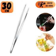 Pinça Culinária Aço Inox 30Cm Profissional Cozinha Gastronomia Bar Grill Precisão Espinhas Peixe