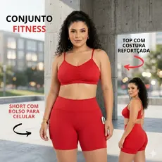 Conjunto Academia Feminino Short Cintura Alta E Cropped Tendência Pilates Garotta Marotta Fitness