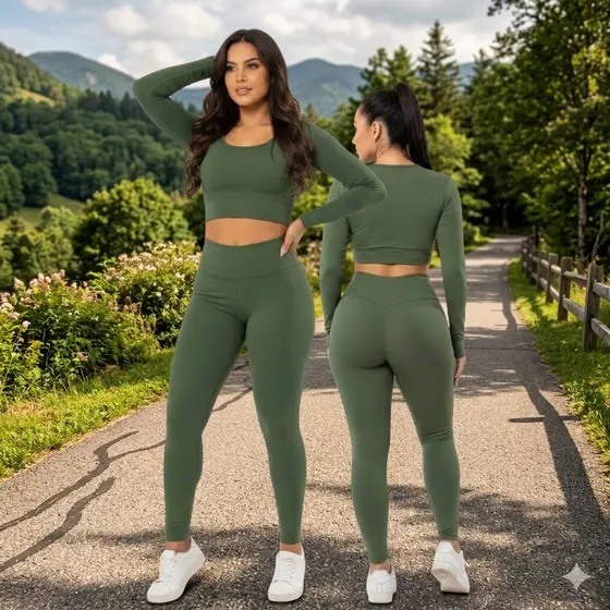 Kit 2 Legging Fitness Feminino Corrida Caminhada Academia Pilates - Garotta Marotta Fitness - Cores