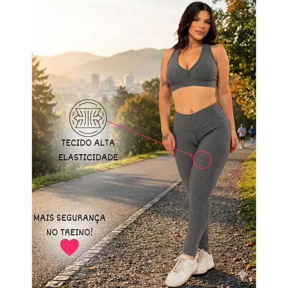 Legging Fitness Feminina Poliamida Academia Cintura Alta Zero Transparência, Garotta Marotta Fitness